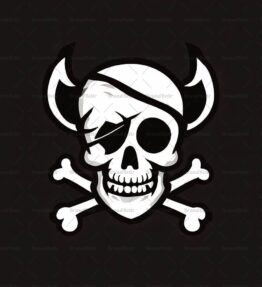 Piratenschädel und gekreuzte Knochen